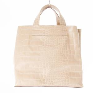 FURLA トートバッグ レザー 革 クロコ型押し ロゴチャーム ピンク /CK17 GY18