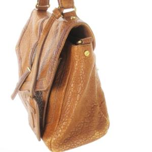 TORY BURCH ハンドバッグ 2way ショルダーバッグ レザー 革 シボ革 ミラー付き 茶 ブラウン /CK20 GY11