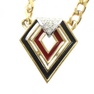 ヴィンテージ ネックレス アクセサリー ペンダント ラインストーン ゴールドカラー 金色 GY11 /MQ