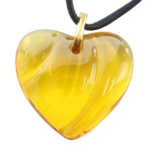 ネックレス アクセサリー ペンダント ロゴ ハート クリスタル 黄 イエロー GY18 /MQ