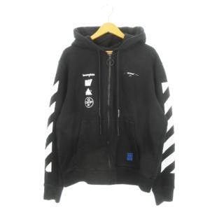 Off-White MARIANA SLIM ZIPPED HOODIE ジップアップパーカー 長袖 プリント ロゴ 裏起毛