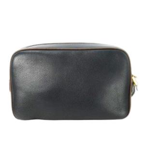 dunhill セカンドバッグ クラッチバッグ レザー 革 シボ革 ストライプ ロゴ 紺 ネイビー /CK12 GY18