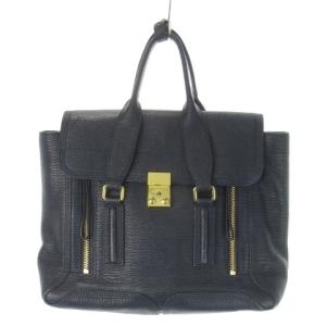 ハンドバッグ 2way ショルダーバッグ レザー 革 ロック金具 紺 ネイビー /CK26 GY18