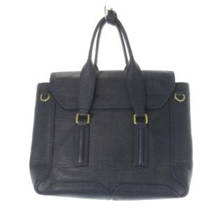 3.1 phillip lim ハンドバッグ 2way ショルダーバッグ レザー 革 ロック金具 紺 ネイビー /CK26 GY18