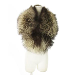 ファーマフラー ティペット ショール 和装 フォックスファー 毛皮 ミックスカラー 茶 ブラウン /AO8