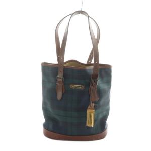 トートバッグ ショルダー PVC レザー ブラックウォッチ ロゴ 緑 グリーン GY18 /MQ