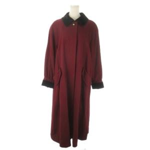 PIERRE BALMAIN Vent Vert ステンカラーコート カシミア ロング丈 切替 ベロア
