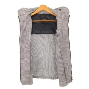 BURBERRY BLACK LABEL ベスト ジャケット ダブルジップ ロゴ刺繍 フーディー チェック 総柄 L 紺 ネイビー /AH3 GY18