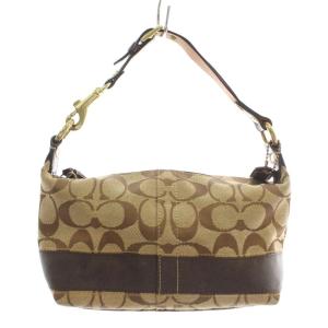 ハンドバッグ キャンバス レザー シグネチャー 総柄 茶色 ブラウン 40024 /XZ GY18