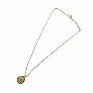 Christian Dior ネックレス アクセサリー ペンダント ロゴ ラインストーン ゴールド色 GY18 /MQ OH