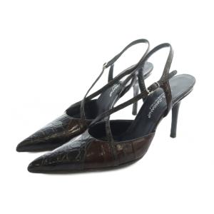 パンプス ポインテッドトゥ ハイヒール レザー 35.5 22.5cm 茶 ブラウン GY17 /MQ