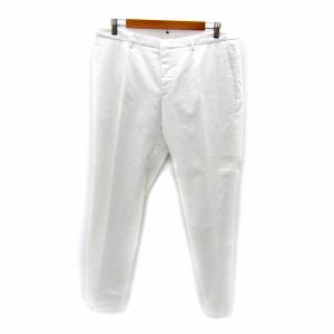 スラックスパンツ テーパードパンツ ロング丈 無地 52 XL 白 ホワイト /SY11 GY18