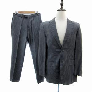 スーツ セットアップ ジャケット シングルボタン 総裏地 サイドベンツ パンツ スラックス ストライプ柄