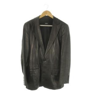 テーラードジャケット レザージャケット ラムレザー 羊革 総裏地 48 M 黒 ブラック /AO7 GY18