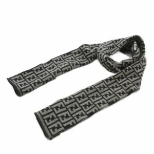 マフラー ストール ウール ズッカ柄 総柄 50 黒 ブラック グレー /XZ OH GY18