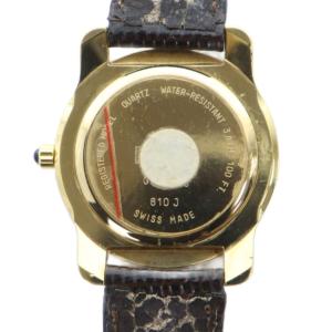 FENDI 810J 腕時計 ウォッチ クォーツ レザーベルト カレンダー付き ローマン ゴールド色 GY18 /MQ
