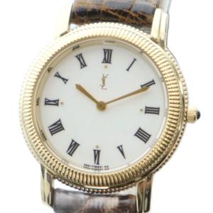 5421-F46304 腕時計 ウォッチ クォーツ 白文字盤 レザーベルト ロゴ ゴールド色 GY18