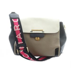 ショルダーバッグ 斜めがけ ロゴ レザー ベージュ 白 ホワイト GY18 /MQ