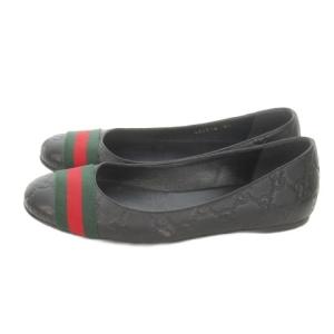 グッチシマ バレエシューズ シェリーライン 35 ブラック