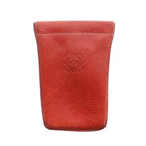 ヴィンテージ キーケース キーリング 小物入れ ポーチ レザー アナグラム ロゴ 赤 レッド GY11