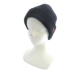 ニットキャップ ニット帽 帽子 ロゴ 刺繍 黒 ブラック GY18 /MQ