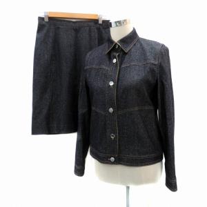 セットアップ 上下 ステンカラージャケット ミドル丈 フレアスカート ミモレ丈 シルク混 上11AR下67-93