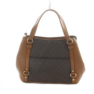 MICHAEL KORS ハンドバッグ ロゴ PVC レザー シグネチャー 茶 ブラウン 30F0G1AE2B GY18 /MQ