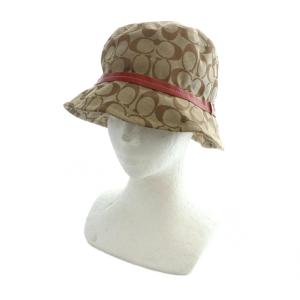 バケットハット 帽子 ロゴ キャンバス M/L 茶 ブラウン GY18 /MQ