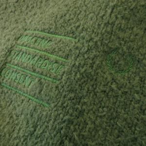 RAF BY RAF SIMONS フレッドペリー ニット セーター クルーネック 丸首 長袖 ロゴ刺繍 M 緑 カーキ /CK7 GY18