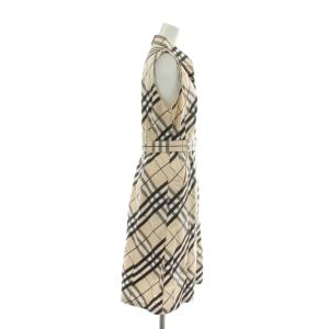 BURBERRY LONDON ワンピース ノースリーブ ノバチェック 44 ベージュ FMB51-031-42