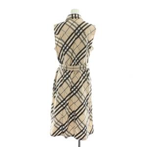 BURBERRY LONDON ワンピース ノースリーブ ノバチェック 44 ベージュ FMB51-031-42