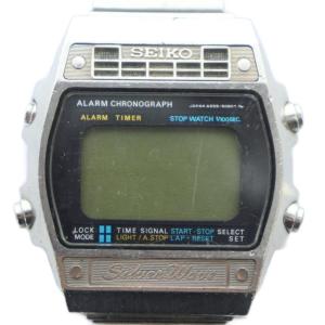 ジャンク品 A259-5090 シルバーウェーブ 腕時計 ウォッチ クォーツ デジタル ロゴ シルバー色
