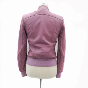 PATRIZIA PEPE ラムレザージャケット 革ジャン ミドル丈 紫 パープル 351-01-43202 /HO23 GY18