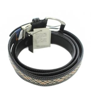 DAKS ベルト ハトメ 牛革 レザー ハウスチェック柄 F 黒 ブラック ベージュ /XZ GY18