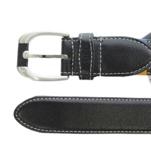 DAKS ベルト ハトメ 牛革 レザー ハウスチェック柄 F 黒 ブラック ベージュ /XZ GY18