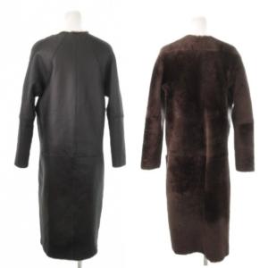 BY MALENE BIRGER リバーシブル ムートンコート 32 ブラック ブラウン