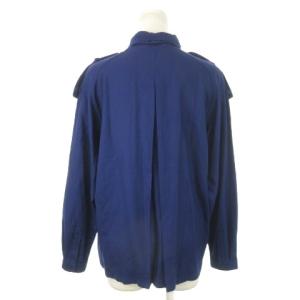 Christian Dior SPORTS ミリタリーシャツ 長袖 ウール ネクタイ付き M 紺 ネイビー エポレット ロゴ /MN11