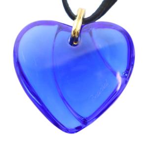 Baccarat ネックレス アクセサリー クリスタルハート ペンダント 青 ブルー GY18 /MQ