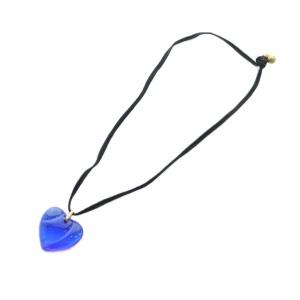 Baccarat ネックレス アクセサリー クリスタルハート ペンダント 青 ブルー GY18 /MQ