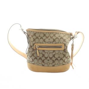 COACH 9362 ショルダーバッグ 斜めがけ ロゴ キャンバス レザー シグネチャー 茶 ブラウン GY18 /MQ