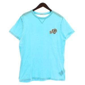 MAGLIA Tシャツ カットソー 半袖 クルーネック ロゴ ワッペン 水色 ライトブルー H10918C00057