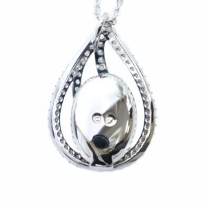 SWAROVSKI ティアドロップ ネックレス アクセサリー ペンダント ロゴ ラインストーン シルバー色 GY11 /MQ