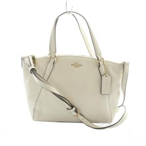 F57563 ハンドバッグ ショルダー 2WAY レザー ロゴ 白 ホワイト GY11 /MQ