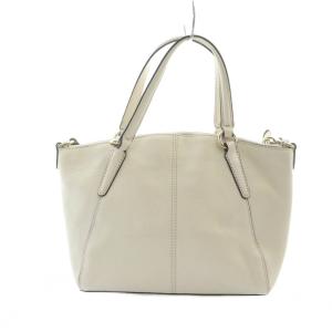COACH F57563 ハンドバッグ ショルダー 2WAY レザー ロゴ 白 ホワイト GY11 /MQ