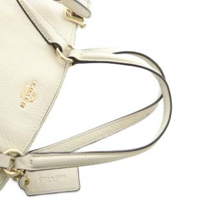 COACH F57563 ハンドバッグ ショルダー 2WAY レザー ロゴ 白 ホワイト GY11 /MQ