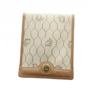 ヴィンテージ ハニカム柄 二つ折り 財布 札入れ ウォレット レザー 茶 ブラウン GY11 /MQ OH