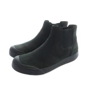 KEEN チェルシーブーツ サイドゴア ショート レザー ロゴ 28cm 黒 ブラック 1022030 GY18