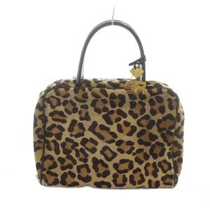 ハンドバッグ ハラコ レオパード 豹柄 茶 ブラウン GY18 /MQ