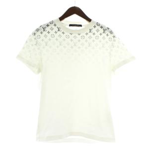モノグラムグラディエント Tシャツ XS ホワイト ネイビー RM252MQ