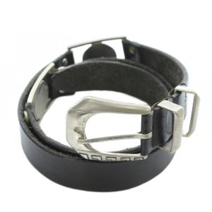 ベルト ハトメ レザー メデューサ シルバー金具 85/100 34 黒 ブラック /XZ GY11